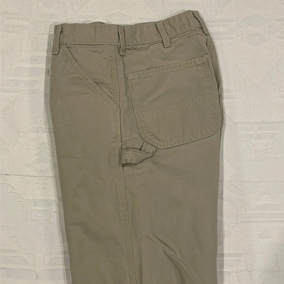 Vintage Carhartt Loose Fit Cargo Khaki Cream Light Tan 33x34 - Picture 2 of 11